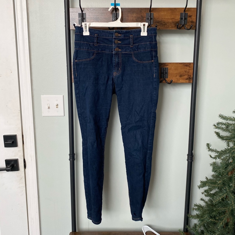 Refuge super high waist dark denim jeans
